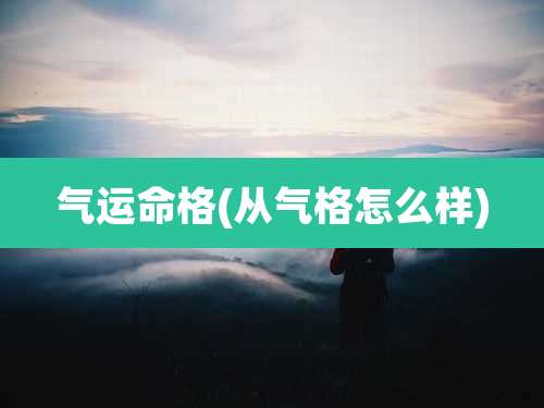 气运命格(从气格怎么样)