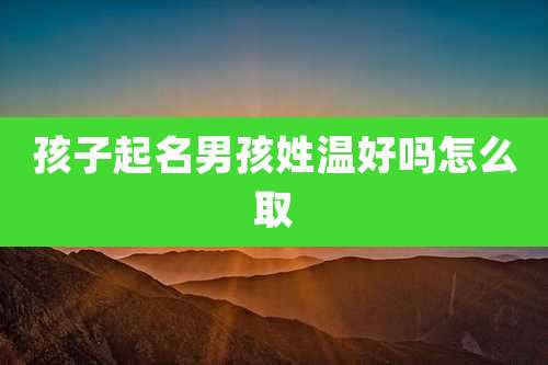 孩子起名男孩姓温好吗怎么取