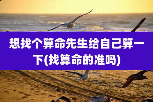 想找个算命先生给自己算一下(找算命的准吗)