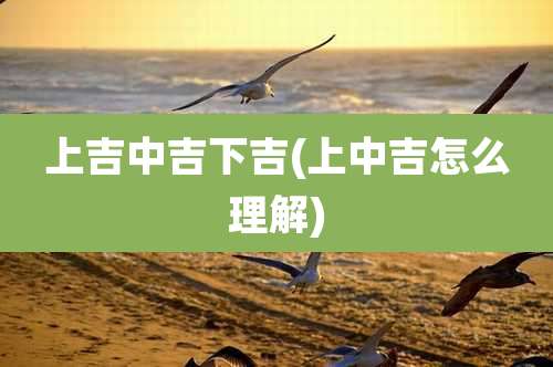 上吉中吉下吉(上中吉怎么理解)