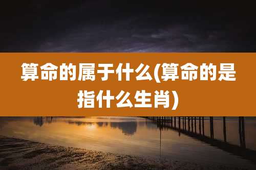 算命的属于什么(算命的是指什么生肖)