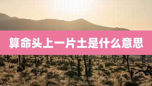 算命头上一片土是什么意思