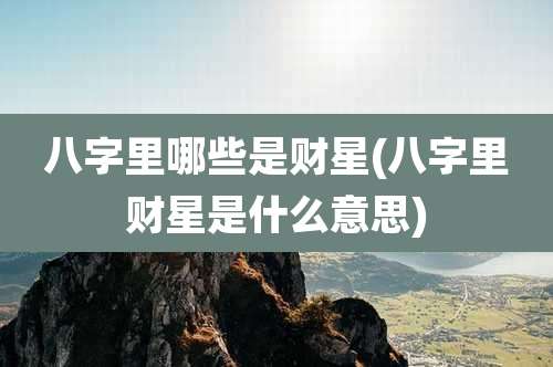 八字里哪些是财星(八字里财星是什么意思)