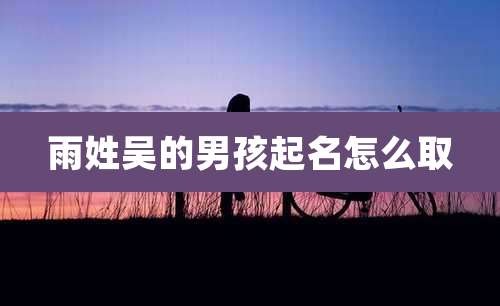 雨姓吴的男孩起名怎么取