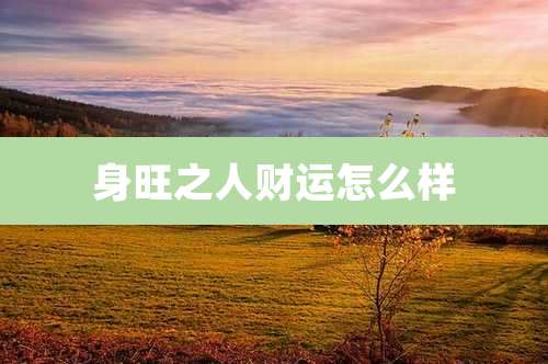 身旺之人财运怎么样