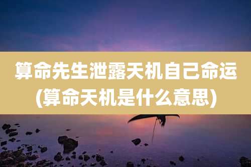 算命先生泄露天机自己命运(算命天机是什么意思)