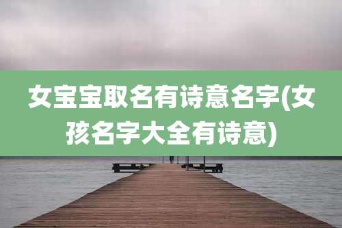 女宝宝取名有诗意名字(女孩名字大全有诗意)