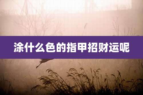 涂什么色的指甲招财运呢