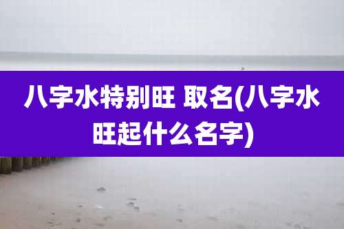 八字水特别旺 取名(八字水旺起什么名字)
