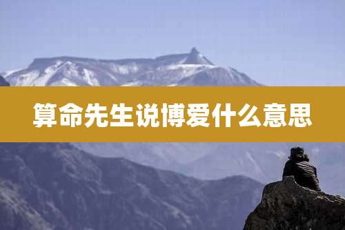 算命先生说博爱什么意思