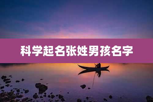 科学起名张姓男孩名字