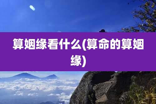 算姻缘看什么(算命的算姻缘)