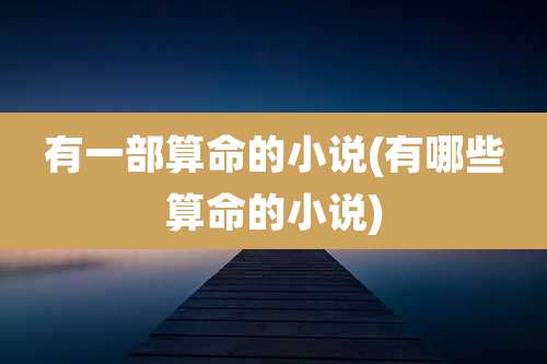 有一部算命的小说(有哪些算命的小说)