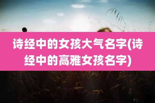 诗经中的女孩大气名字(诗经中的高雅女孩名字)