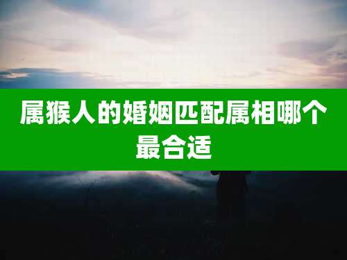 属猴人的婚姻匹配属相哪个最合适