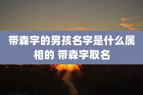 带森字的男孩名字是什么属相的 带森字取名