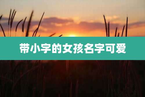 带小字的女孩名字可爱