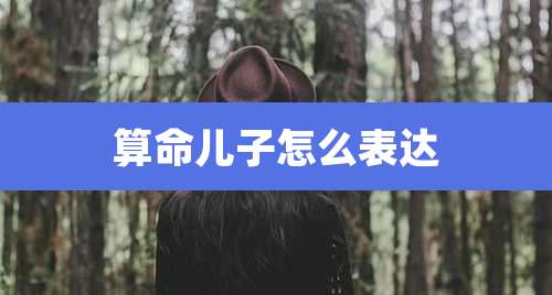 算命儿子怎么表达