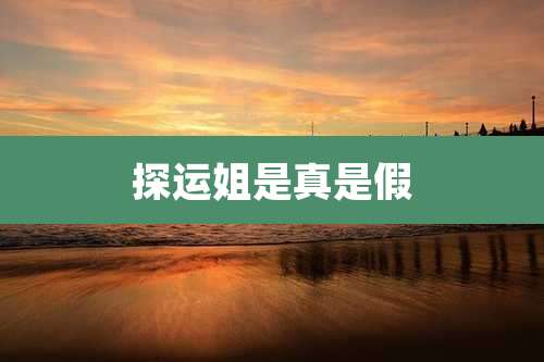 探运姐是真是假