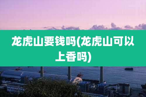 龙虎山要钱吗(龙虎山可以上香吗)