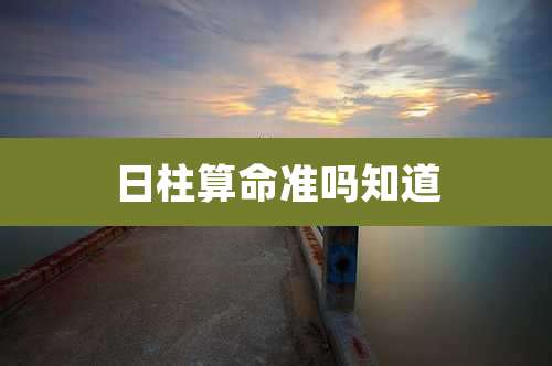 日柱算命准吗知道