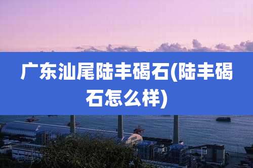 广东汕尾陆丰碣石(陆丰碣石怎么样)