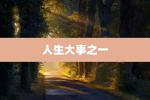 人生大事之一