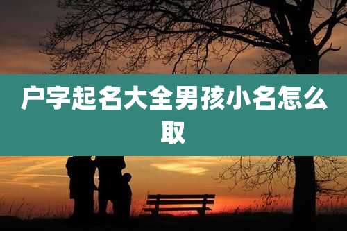 户字起名大全男孩小名怎么取