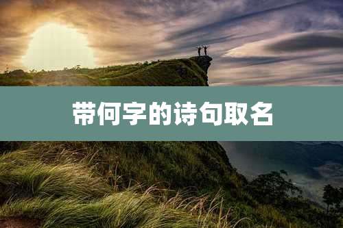 带何字的诗句取名