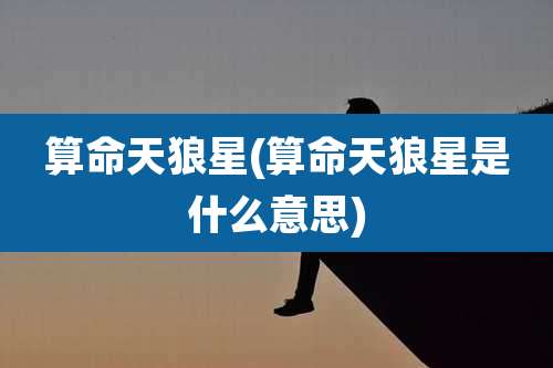 算命天狼星(算命天狼星是什么意思)