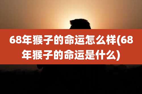 68年猴子的命运怎么样(68年猴子的命运是什么)