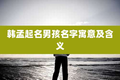 韩孟起名男孩名字寓意及含义