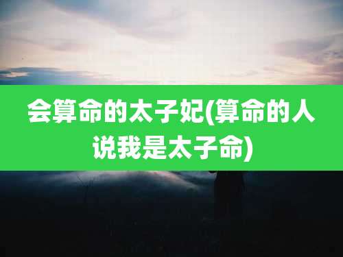 会算命的太子妃(算命的人说我是太子命)