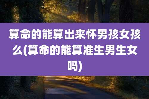 算命的能算出来怀男孩女孩么(算命的能算准生男生女吗)