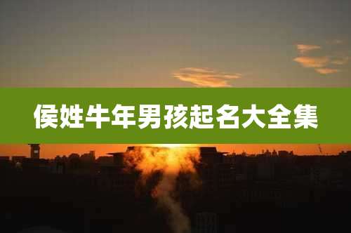 侯姓牛年男孩起名大全集