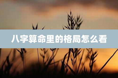 八字算命里的格局怎么看