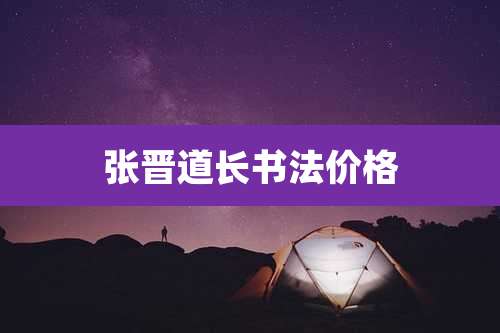 张晋道长书法价格