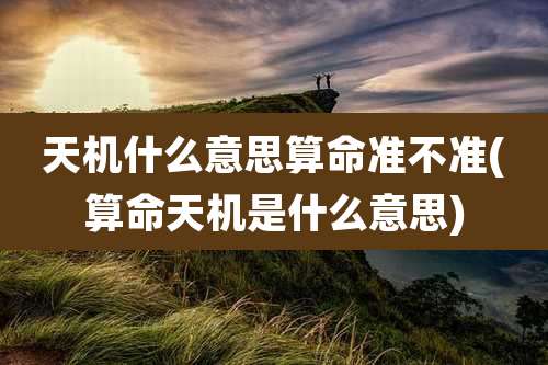 天机什么意思算命准不准(算命天机是什么意思)