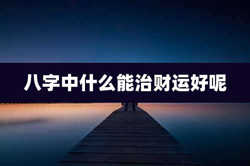 八字中什么能治财运好呢