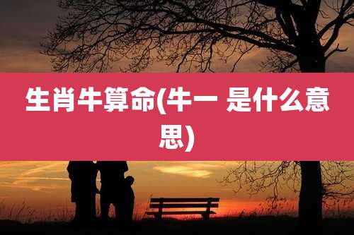 生肖牛算命(牛一 是什么意思)