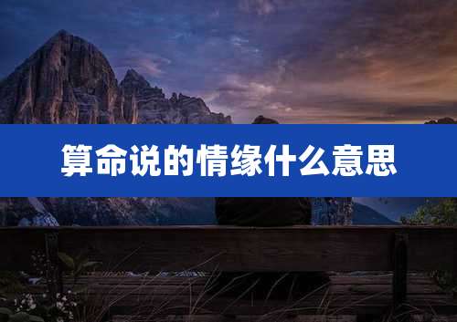 算命说的情缘什么意思