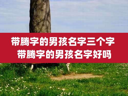 带腾字的男孩名字三个字 带腾字的男孩名字好吗