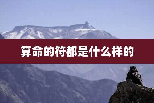 算命的符都是什么样的