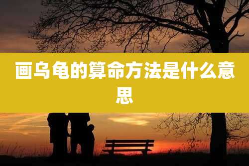 画乌龟的算命方法是什么意思