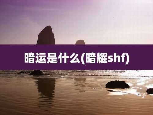 暗运是什么(暗耀shf)