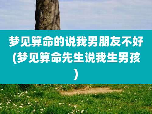梦见算命的说我男朋友不好(梦见算命先生说我生男孩)