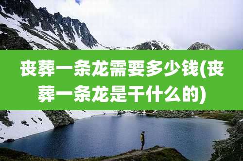 丧葬一条龙需要多少钱(丧葬一条龙是干什么的)