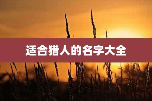 适合猎人的名字大全