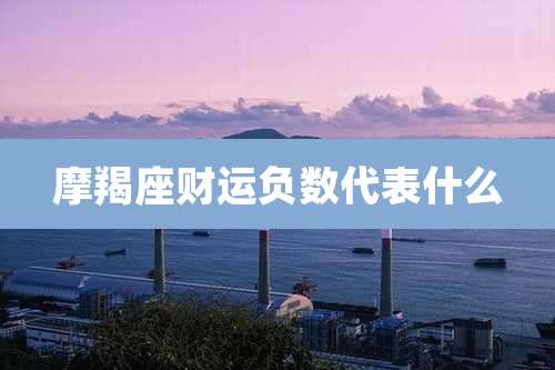 摩羯座财运负数代表什么