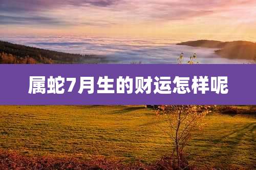 属蛇7月生的财运怎样呢